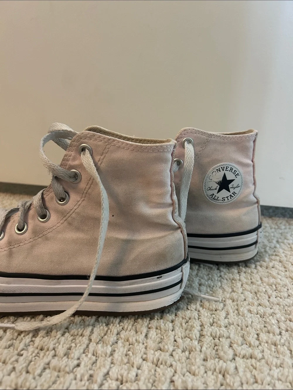 Converse High Top Sneakers - Pale Pink Canvas